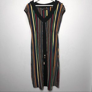 Rainbow striped short sleeve dress